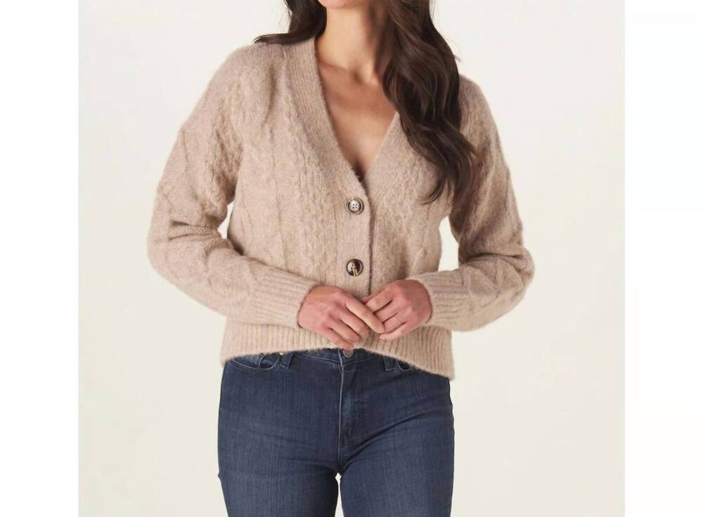 NEW THE NORMAL BRAND elsie fisherman cardigan in latte